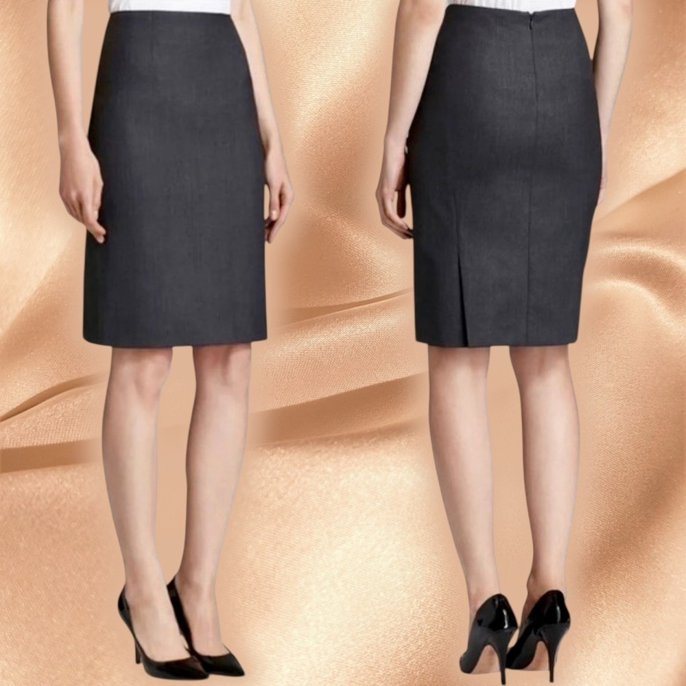 Theory ‘Golda 2 Urban’ Charcoal Gray Virgin Wool-Blend Pencil Skirt Size 0